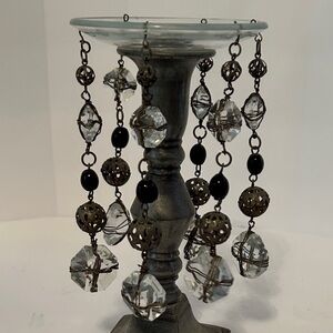 Crystal Bead Decorative Candle Wax Catcher